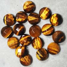 12MM FACETED ROUND CABOCHON TIGER EYE (8PCS/BAG)